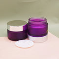 1oz Frosted Purple Luxury Glass Wholesale Skincare Cosmetic Cream Jar