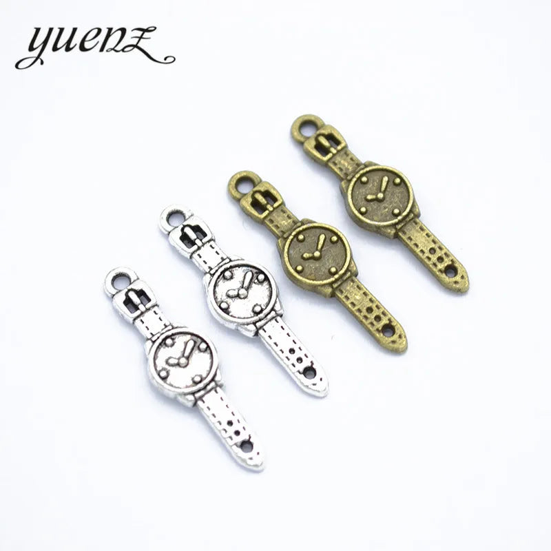 Watch Charms Antique Silver Color Metal Pendant for Necklace Bracelet Jewelry Making Finding 24*7mm J357