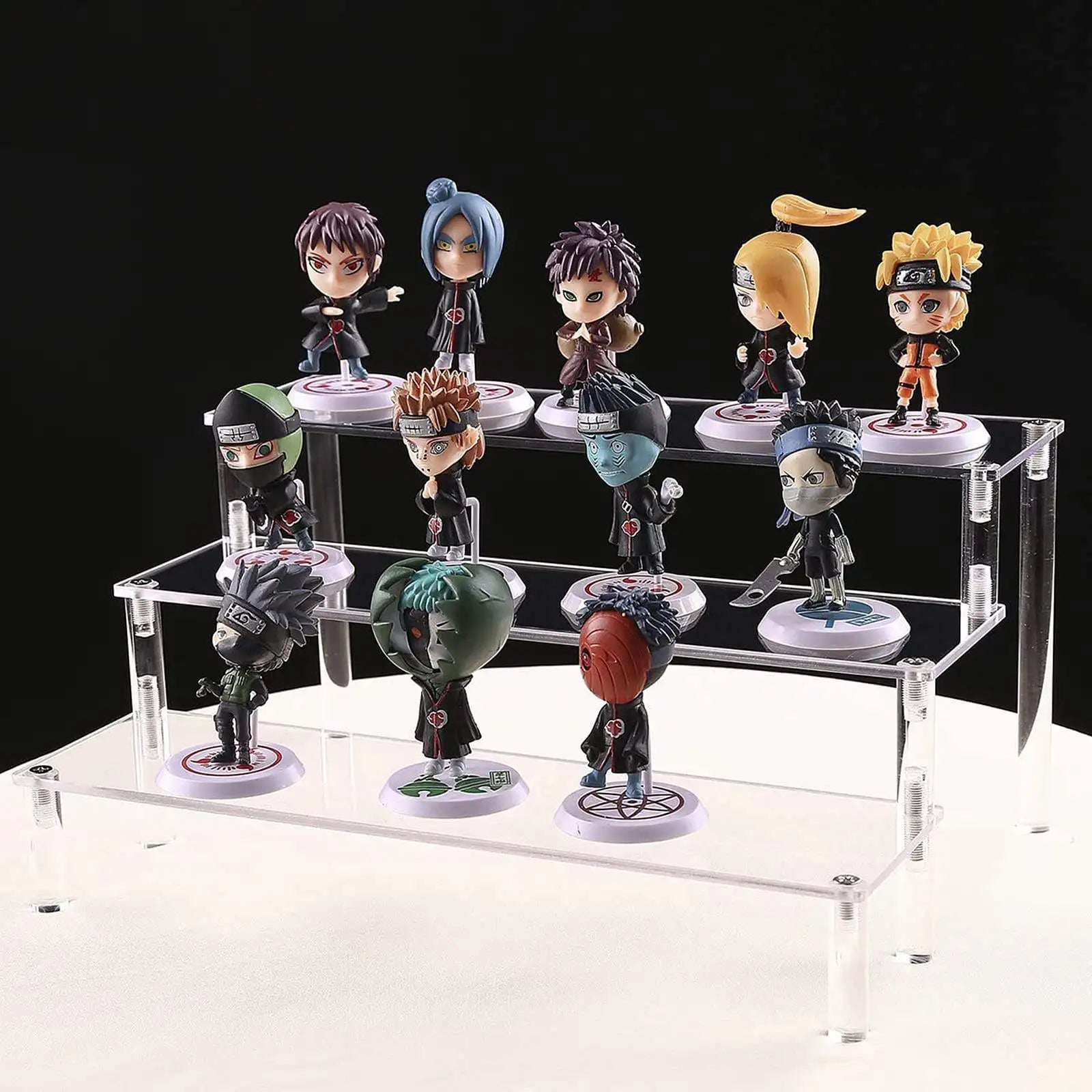 Countertop 3 4 Step Pop Figures Riser Stand Shelf Tiered Display Stand Acrylic Action Figure Display Rack