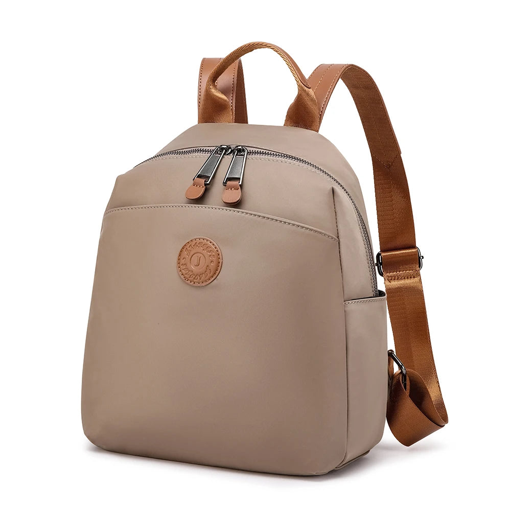 Wholesale Modern Nylon Women's Backpack Custom Branded Solid Color Lightweight Waterproof Zipper Portable for Summer Use