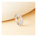 Free Video and Picture S925 Silver Ring Mossan Stone Set with Closed Ring for Wedding Engagement Party or Anniversary
