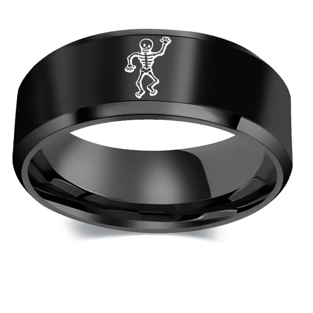 Hip Hop Style Stainless Steel Skull Man Ring Punk Trendy Street Rock Motorcycle Watch Handsome Ball Accessories