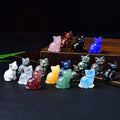 Wholesale Natural Crystal Original Stone Carving Cute Cat Home Office Desk Ornaments Children's Gifts