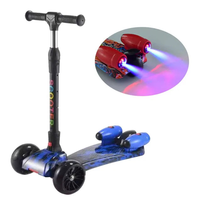 New Model Electric Scooter Kids 3 Wheels Pedal Car with Led Lights and Water Smoke