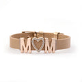 High Quality Stainless Steel 18K Gold-plated Bracelet Diamond Mom Strap Bracelet for Mother's Day Gift