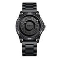 DOM 1726 Men Magnetic Watches 3D PVD Wholesale Quartz Watch Waterproof Watches Leather Steel Strap Black Dial