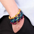 Classic Elastic Men/Women Tiger Eye Bracelet Natural Stone Micro Pave Zircon Crown Gold Plated Jewelry Bracelets Set for Wedding