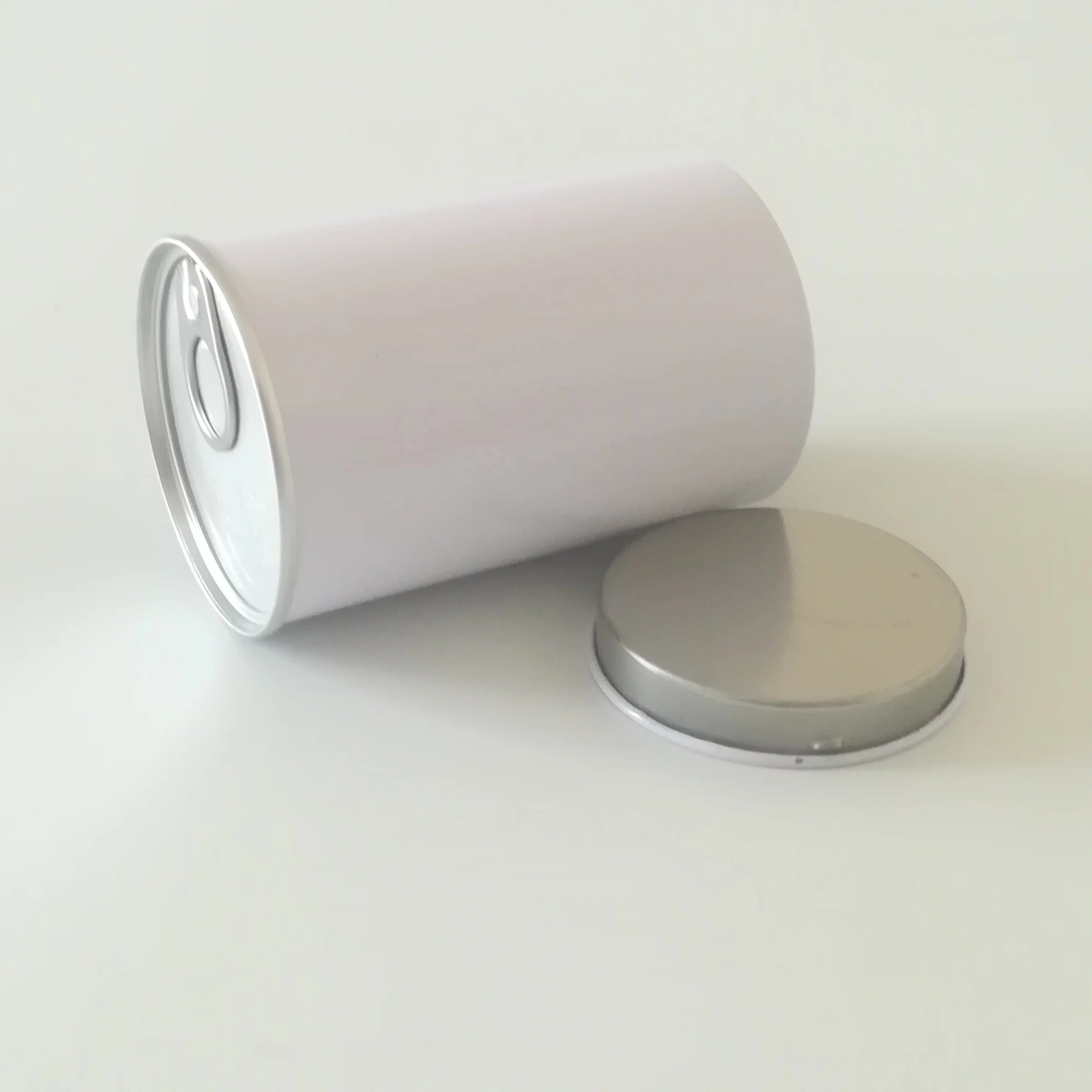 Food Grade 3.5g 100ml Hand Sealable  Metal Top Tin Can with Easy Pull End and Plastic Top Cover