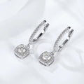 Starsgem Round Brilliant Cut D Color Moissanite Stone 925 Sterling Silver Drop Dangle Earrings