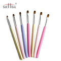 Socheal High Quality Drawing Pen Wooden Nylon Hair Gel Oval 7Pcs Nail Brush Set MegaBDM