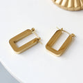 Tarnish Free& Eco-friendly 316L Stainless Steel Hoop Earrings for Women Hollow Chunky Square Geometric Gold Hoop Earrings