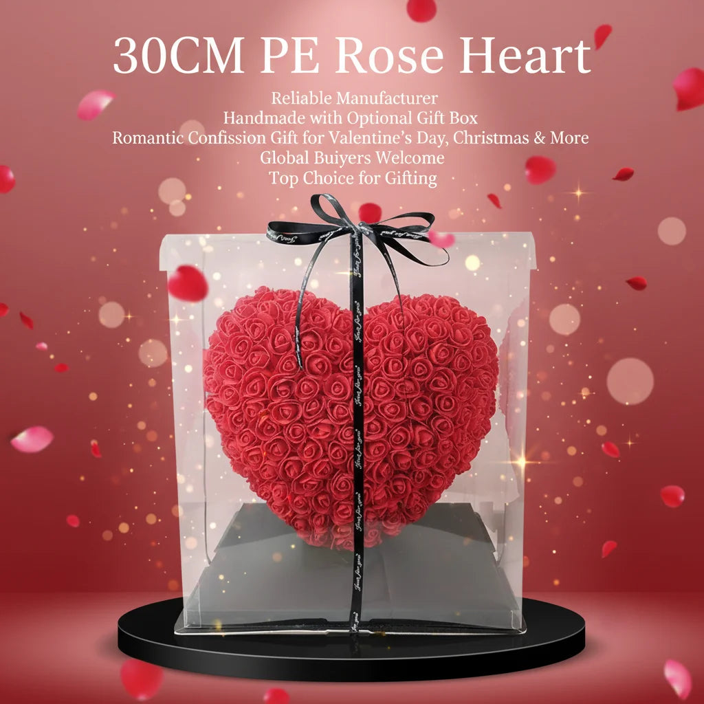 Hand-Made Artificial Heart-Shaped Foam Roses-30cm Size Multi-Color Options for Mother's Day Valentine's Day & Thanksgiving Gifts