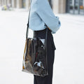 2025 Wholesale Colorful Durable PVC Fashion Shoulder Shopping Bag Custom Clear TPU Large Capacity Storage Handle Tote Pouch Bag