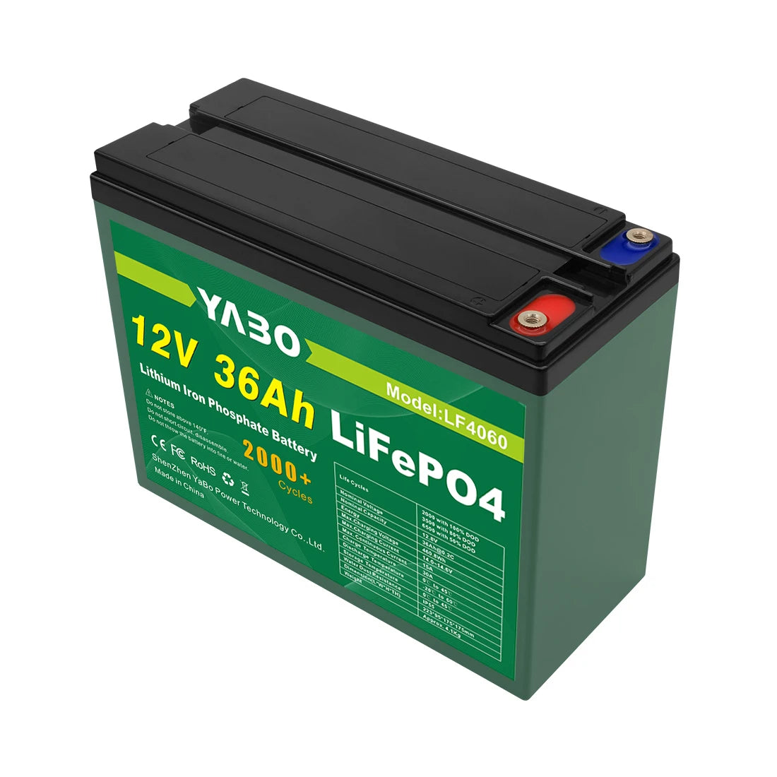Factory Price Rechargeable 12V 36Ah LiFePO4 Lithium Battery for Solar Energy Storage Systems