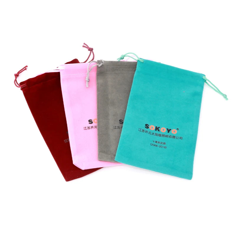 Small Velvet Jewelry Pouch Velvet Gift Drawstring Pouch Bag Custom logo for Jewelry Gift Camera