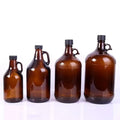 1L 2L 2.5L 4L Amber Beer & Wine Glass Bottle with White Aluminum Screw Cap Cork Sealing for Tequila Beverage Storage