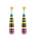 Colorful Soft Custom Enamel Earring Round Bells Gold Dangle Earrings Dropping Elegant Ladies Set Jewelry Accessories Brincos