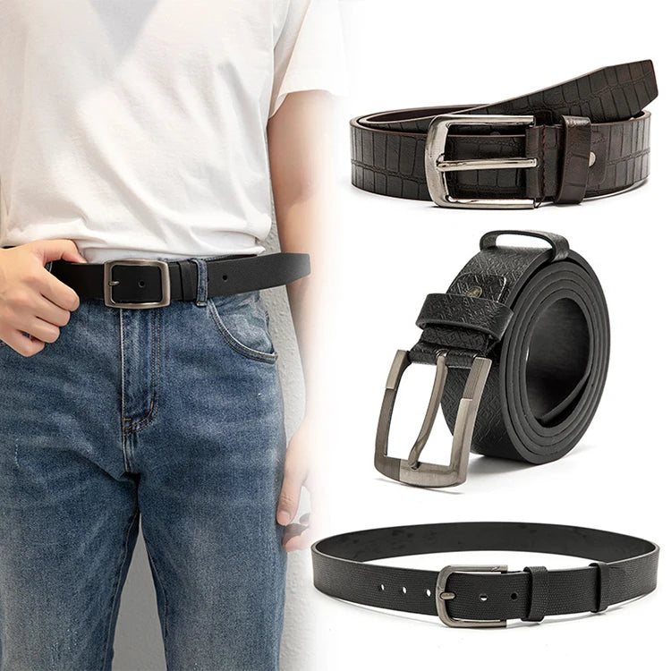 Wholesale Fashion Men Belt Alloy Pin Buckle Belt Youth PU Leather Belt for Man