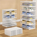 2022 New Design Free Installation Foldable Plastic Clear 3 Packs Set Sneaker Shoe Storage Box
