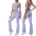 New Yoga Wear Premium Pants with Chest Pads V-Shaped Waist Flared Pants Gym Sport Workout Wear Fitness Yoga Set Women