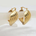 Stainless Steel Fashion Hoops Earrings 18k Gold Plated Stainless Steel Twist Hoop Earrings for Women Jewelry