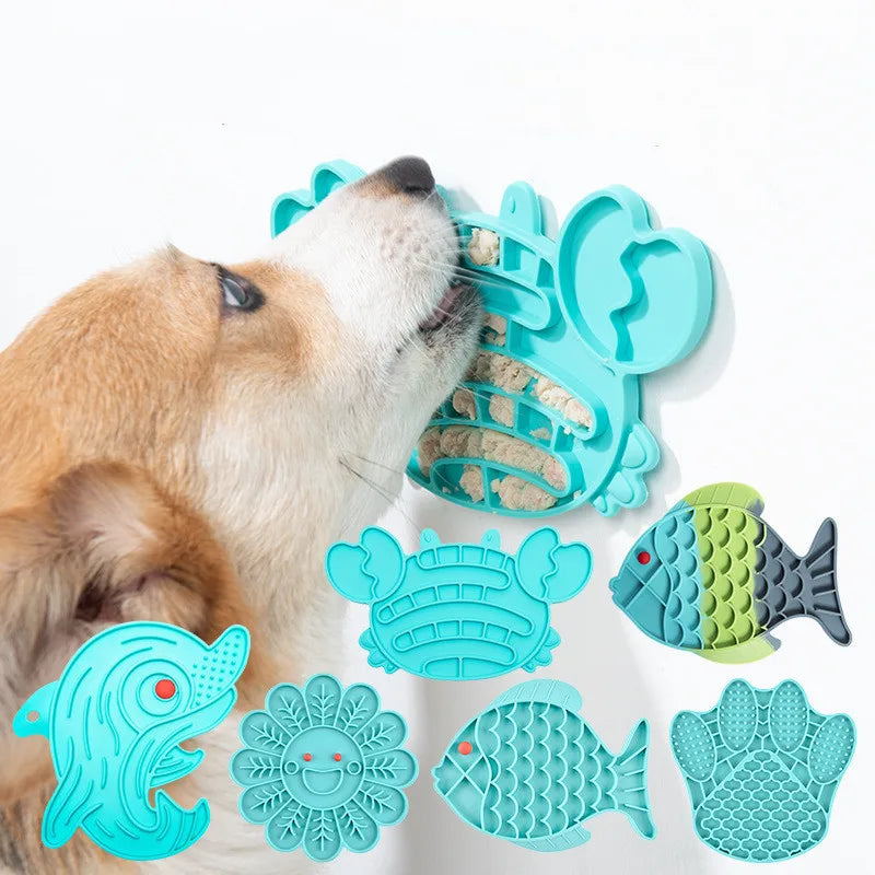 Silicone Fish Pattern Anti Choking Cat Bowl