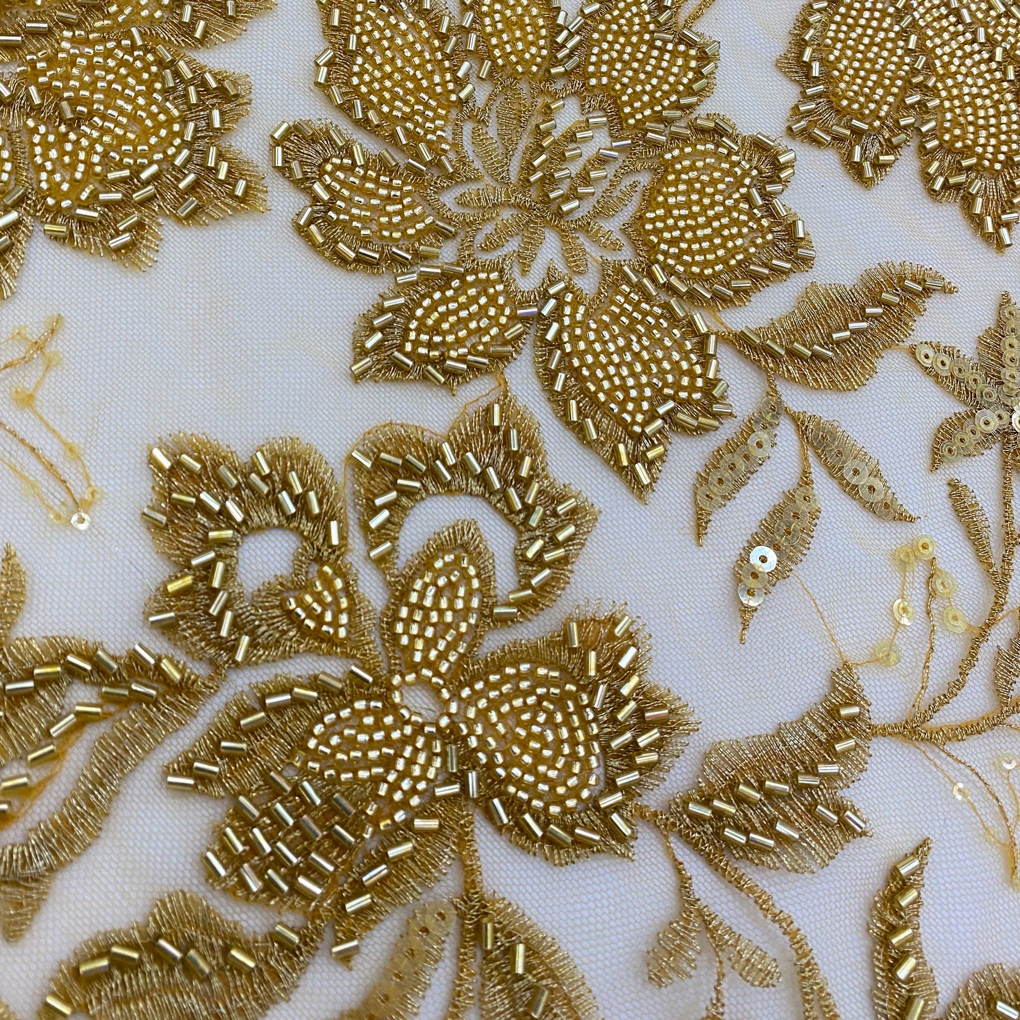 Wholesale Latest Crystal Beaded Sequins Wedding Bridal Embroidery Beads Sequins Fabric
