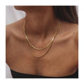 Dainty Stainless Steel Jewelry 18k Gold Plated Twisted Rope Chain Necklace Layered Double Snake Chain Choker Necklace