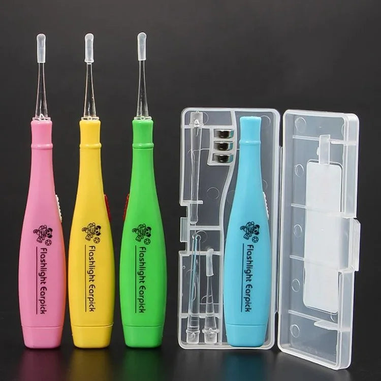 Custom Logo Ear Syringe Cleaning Set Ear Wax Removal LED Light Flashlight Earpick for Adult Children Use