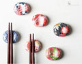 ZAKKA Customized Ceramic Chopstick Holder Blue Wave Oval Table Decoration Cute Chopstick Rest