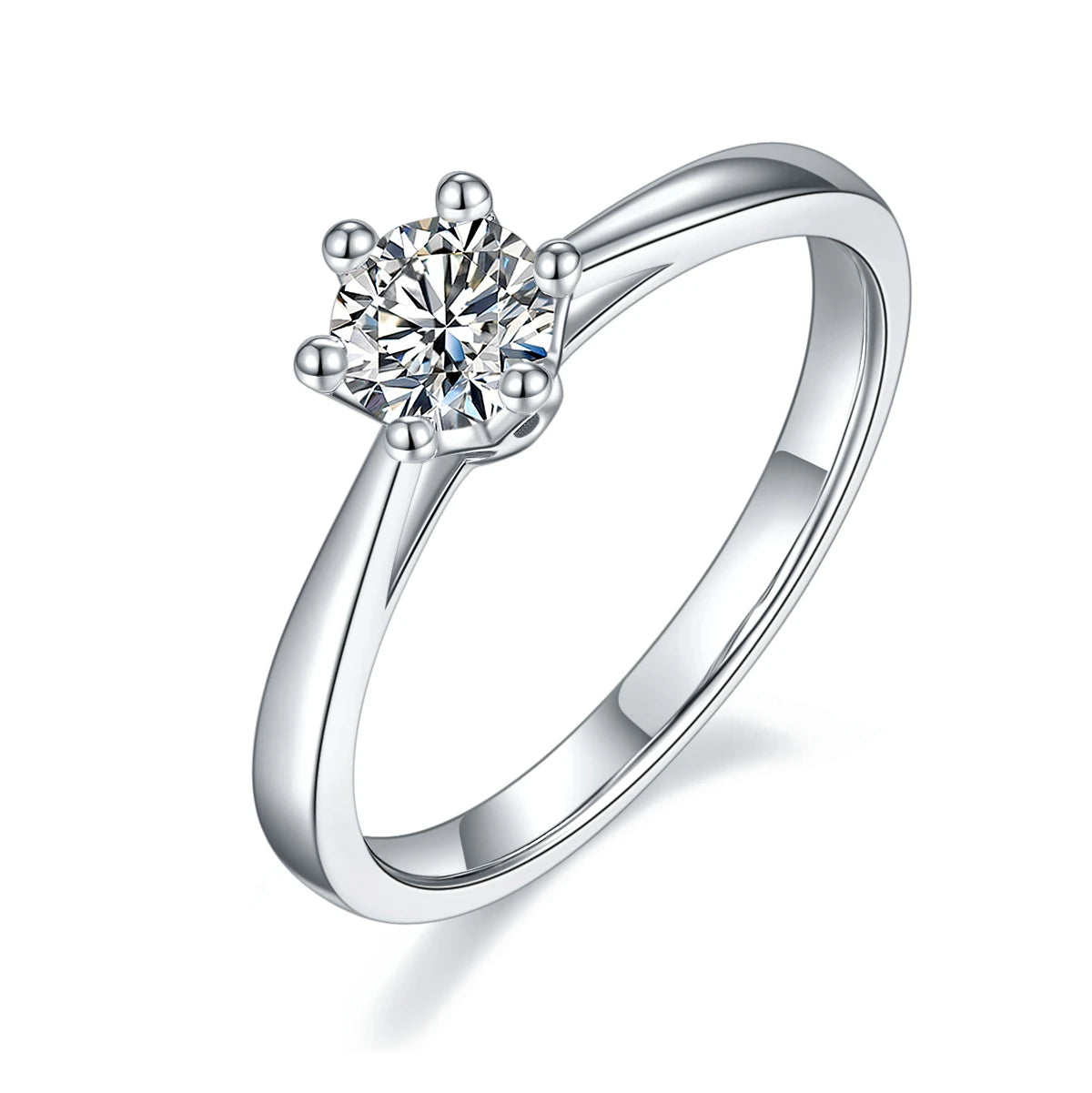High Quality Prevalent 18k Gold Plated Gra Moissanite Engagement Ring 6 Prong for Girl Women