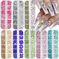 980Pcs/Box Clear Crystal Mixed Shapes Nail Art Charm 12 Grids Multi-Size Beads Nail Rhinestones 3D Flatback Gems Nail Decoration