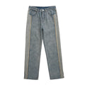 High Street American Vintage Blue Jeans High Quality Special Dide Design Fashion Men Designer Baggy Jeans Denim Men Trousers