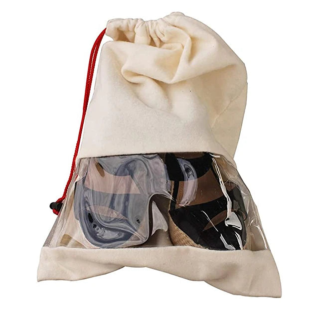 Wholesale Custom Logo Printed Cotton Storage Pouch Waterproof Small Gift Bags with Drawstring for Shoe Storage Letter Pattern