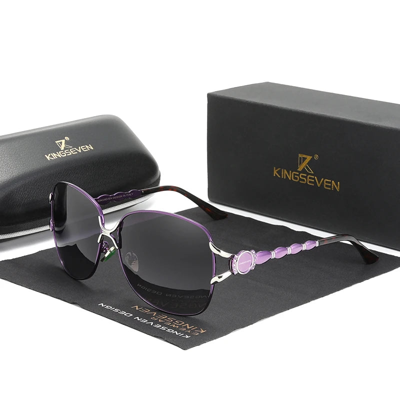 KINGSEVEN 2025 Women's Elegant Polarized Sunglasses Gradient Luxury Oculos Women's Sunglasses Women's UV400 N7015