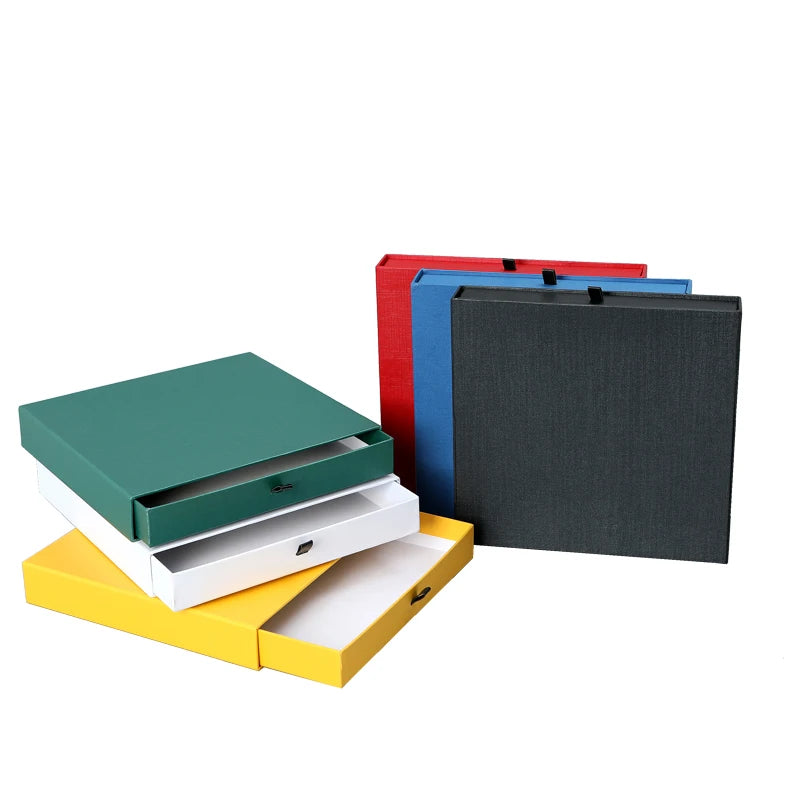 Custom Logo Sliding Drawer Box Cardboard Packaging Ribbon for Gifts. Features Embossing Matt Glossy Lamination Printing Handling