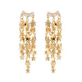 DUYIZHAO Exaggerated Gold Plated Bling Super Popular Online Celebrity Many Metal Sequin Pentagram Star Falls Earrings for Women