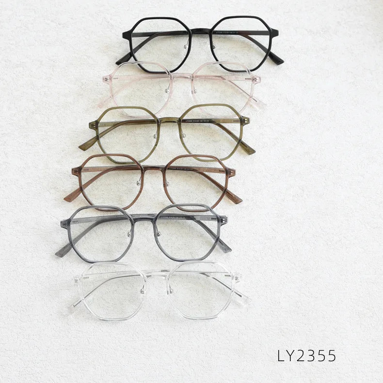 2025 Korean TR90 Anti-blue Glasses Frame Women Fashion Plain Glasses Men Eyewear Cute Decorative Computer Glasses Frame Oculos