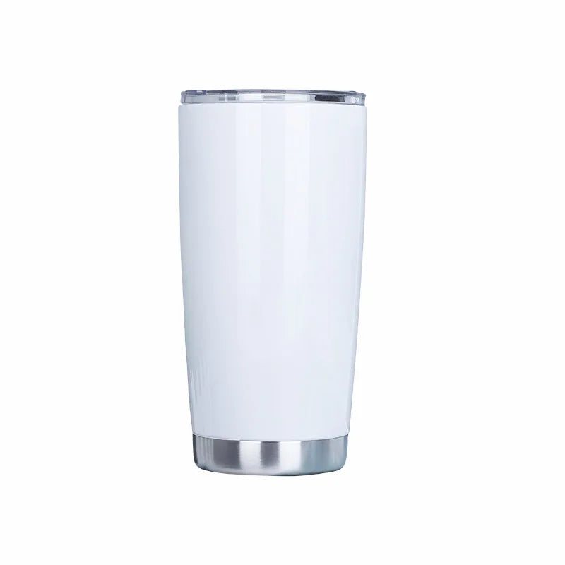 20oz Stainless Steel Tumbler Travel Insulated Coffee Tea Cups Sublimation Lid Camping Daily Use White Colorful Design 12-24hr