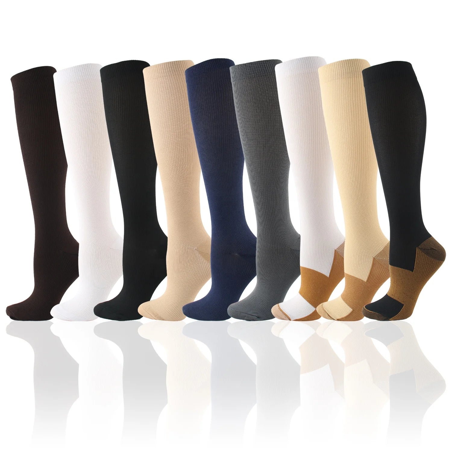High Quality Unisex Compression Stocking Pressure Varicose Vein Knee High Support Stretch Pressure Circulation Socks