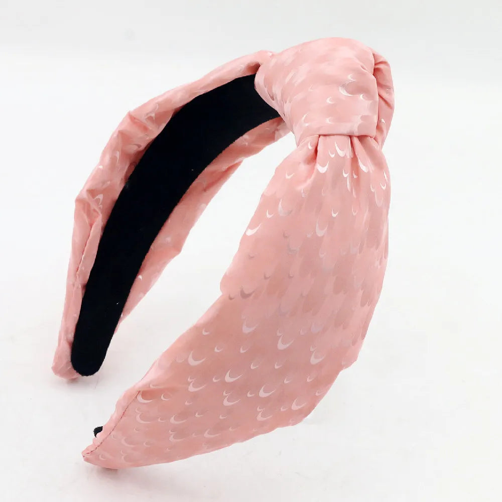 Good Quality Pink Woman Designer Fish Scale Print Sweet Simple Hand Made Promotion Headband