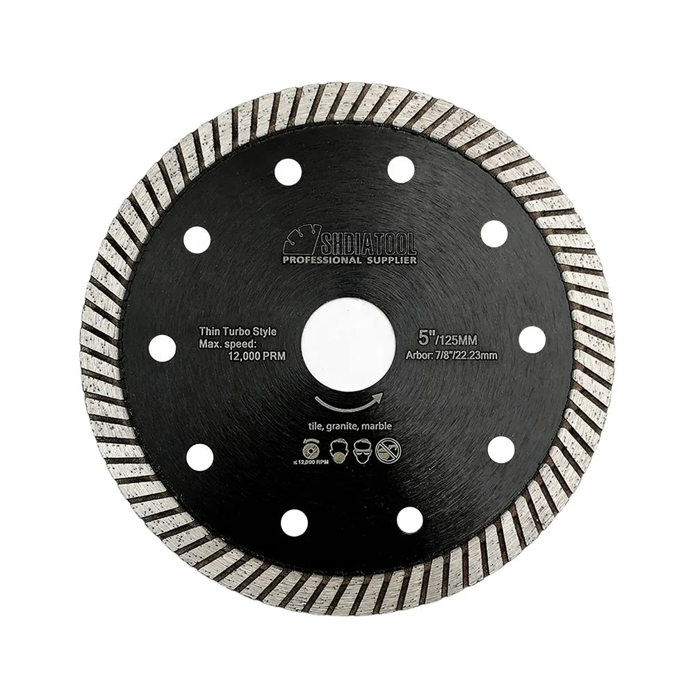 SHDIATOOL 125mm Super-Thin Diamond Turbo Cutting Blades Sintered Turbo Diamond Saw Blades Cutting Disc for Ceramic Tile Granite