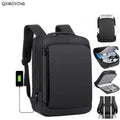 QXMOVING High Quality 15.6 Inch Laptop Backpack Waterproof Anti-Theft Smart Business Bag USB Charger Casual Sport Polyester