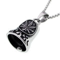 Motorcycle Style Stainless Steel Gold Plated Two-color Maple Leaf Cycling Exorcist Bell for Rider Pendant Keychain