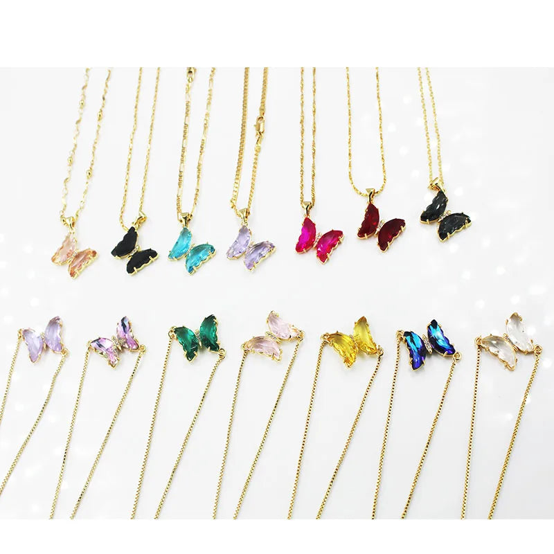BMZ 2024 New Arrivals Kids Jewelry Set Girls Cool Hawaiian Jewelry Set Multi Colors BOHEMIA Jewelry butterfly Pendant Necklace MegaBDM