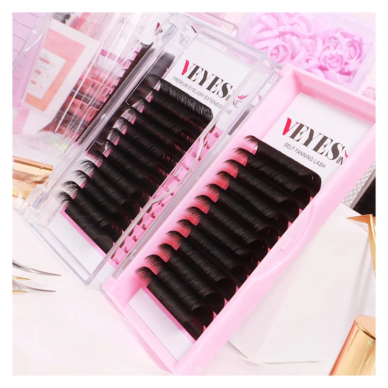 For Mega Matte Natural Black Cashmere Eyelash Extensions 0.03 0.05 0.07 2 Boxes Individual Long Easy Fanning Lash Volume