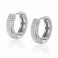 Gold Plated Thick Bling Iced Out CZ Stones Hoop Earrings Full Cubic Zirconia Circle Hoop Earrings for Women Men