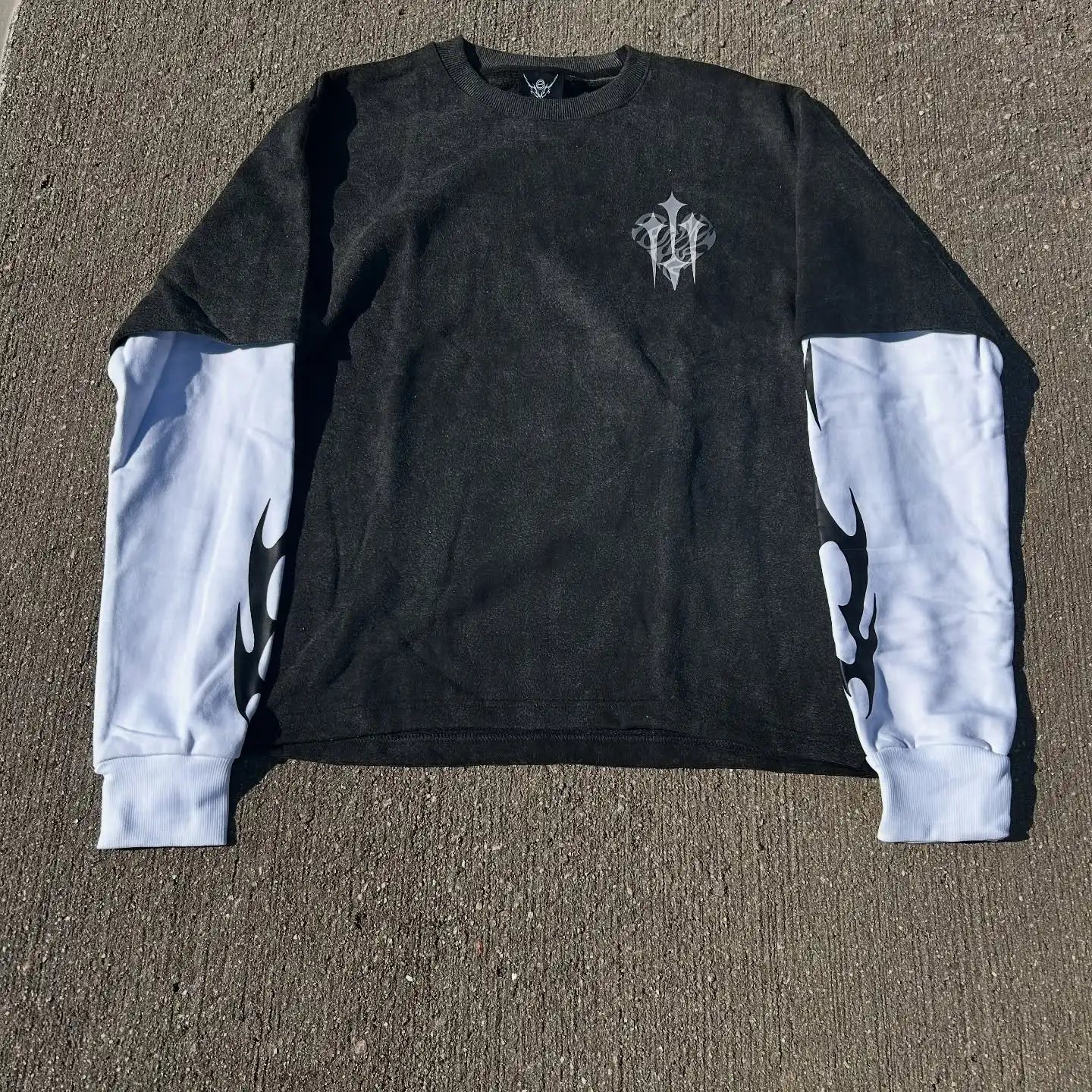 US Free Tax OEM Custom Heavy Cotton 2-in-1 Double-Layered Long Thermal Casual Screen Printing Acid Washed Blank T-shirts