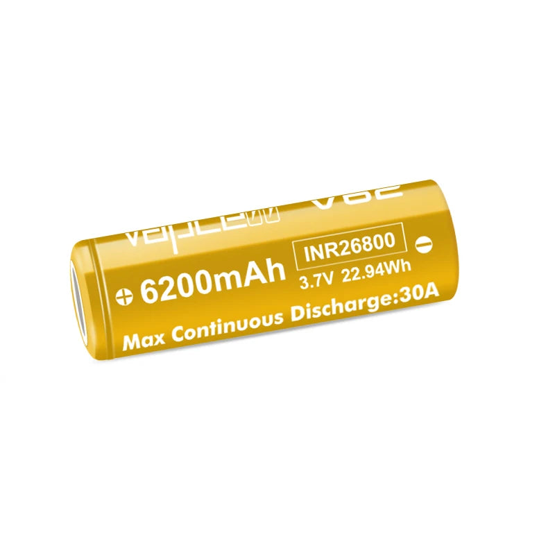 Vapcell Inr26800 6200mah 25a 40a 1500 Cycles Long Life Li Ion 26800 3.7v Rechargeable Battery