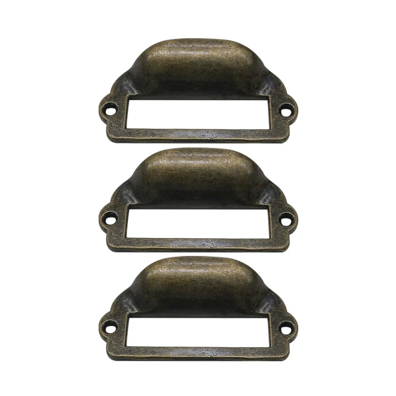 Vintage Shell-shaped Ring Iron Knobs Pull Handle Antique Bronze Black Detachable Easy Kitchen Wardrobe Cabinet Dresser